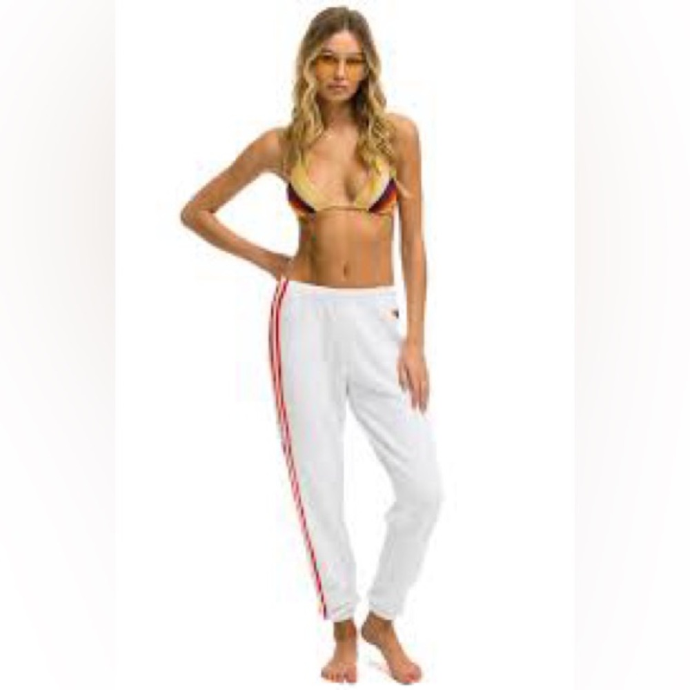 AVIATOR NATION🌈 4 NEON STRIPE WOMENS SWEATS LARGE